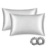Alaska Bear Zipper Silk Pillowcases, Set of Two